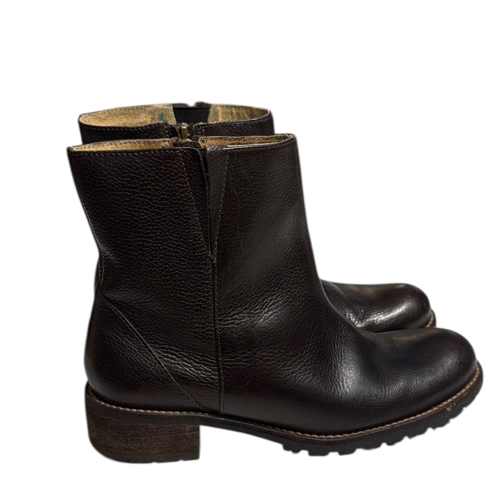 L.L. Bean Leather Chelsea Boots Woman's Size 7 Brown Made in Brazil Side Zipper - Picture 4 of 12